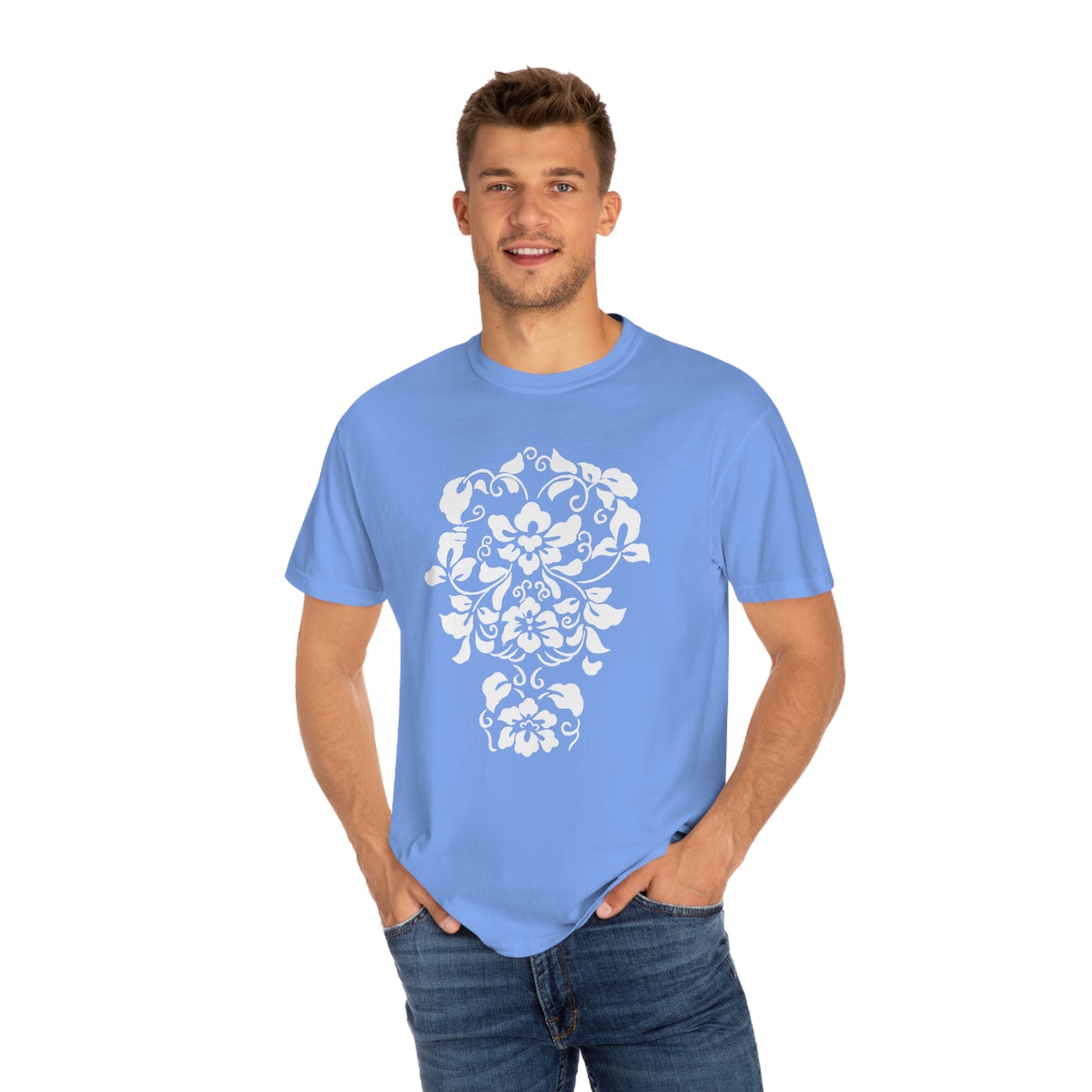 White Hibiscus Comfort Colors T-Shirt