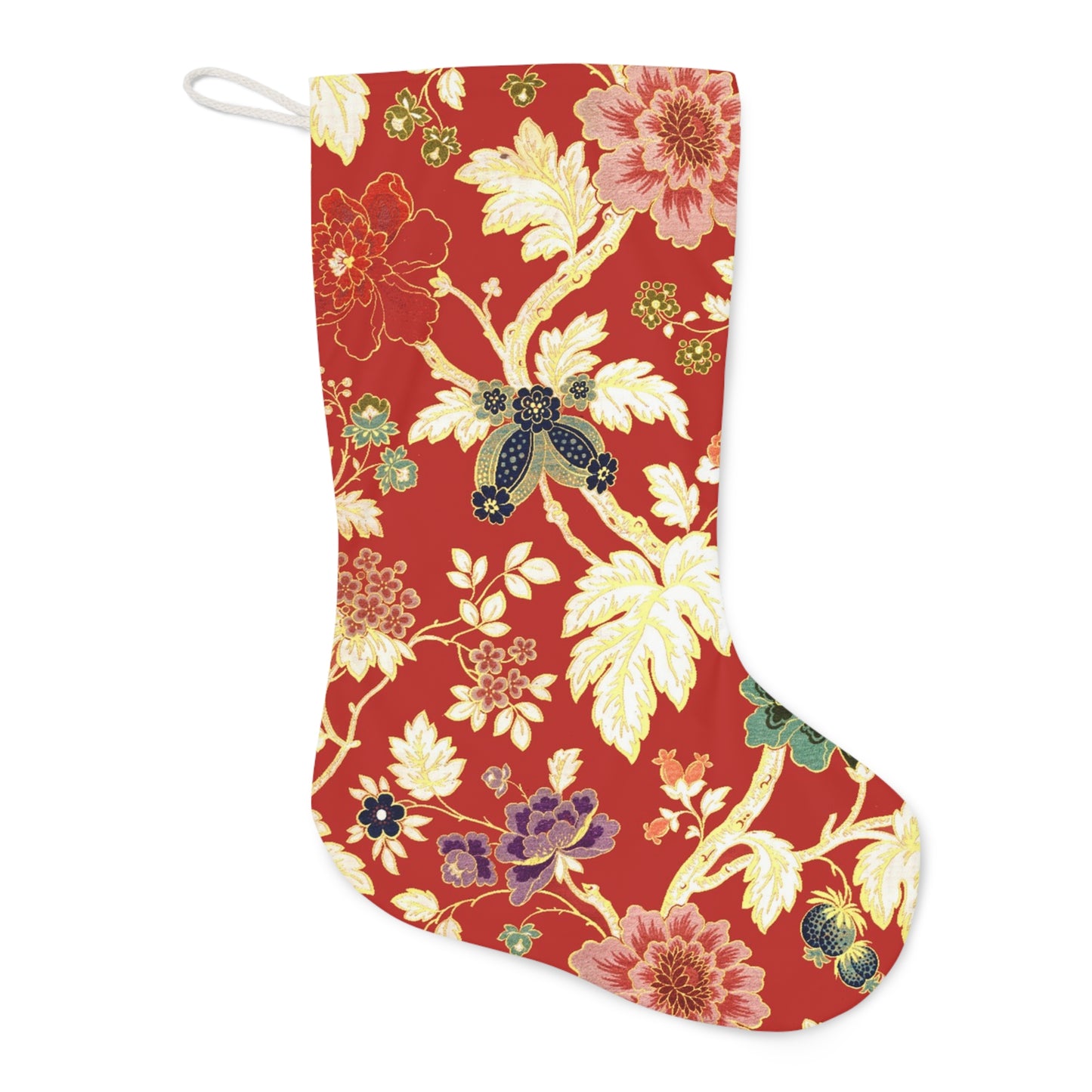 Elegant Flowers Christmas Stocking
