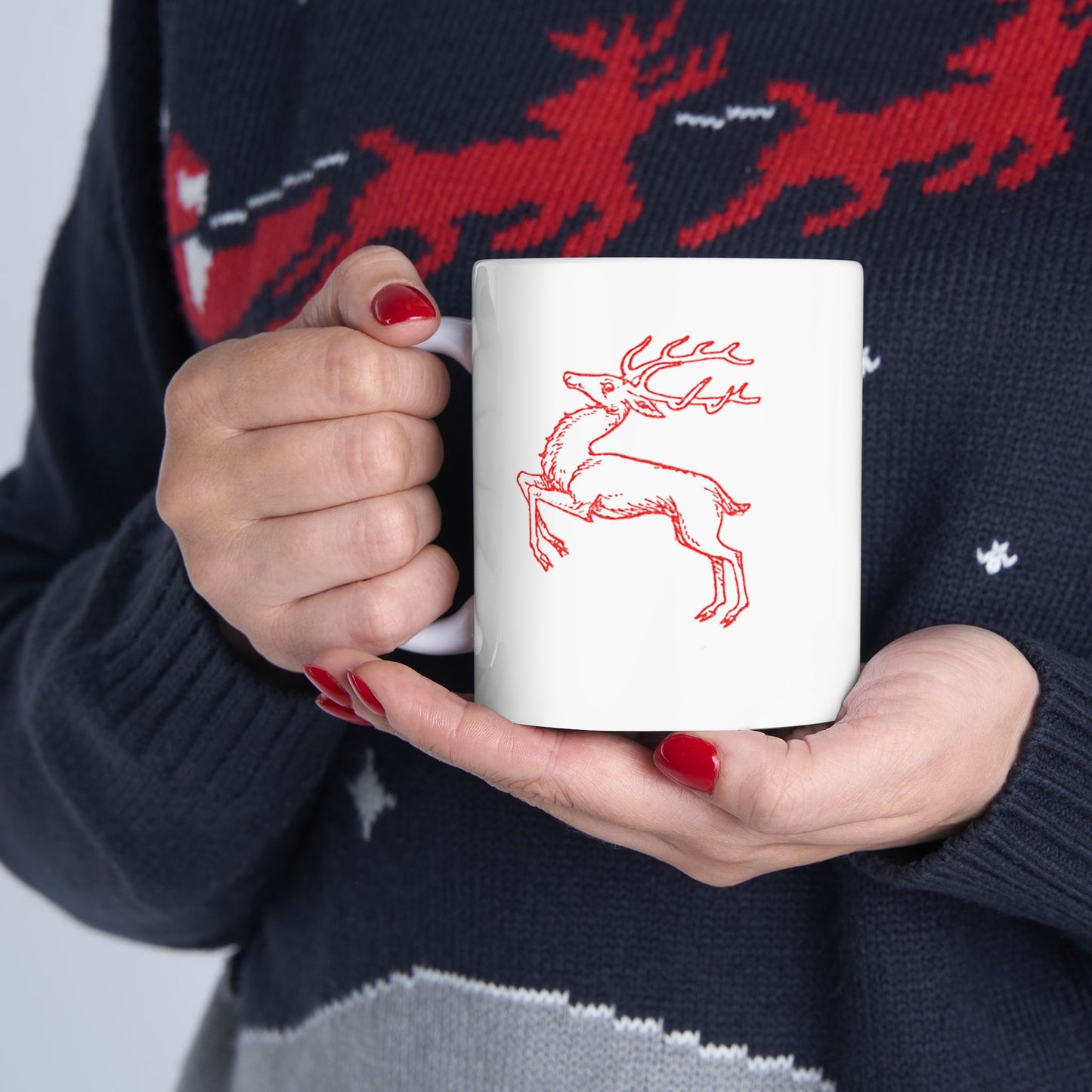 Red Reindeer Mug