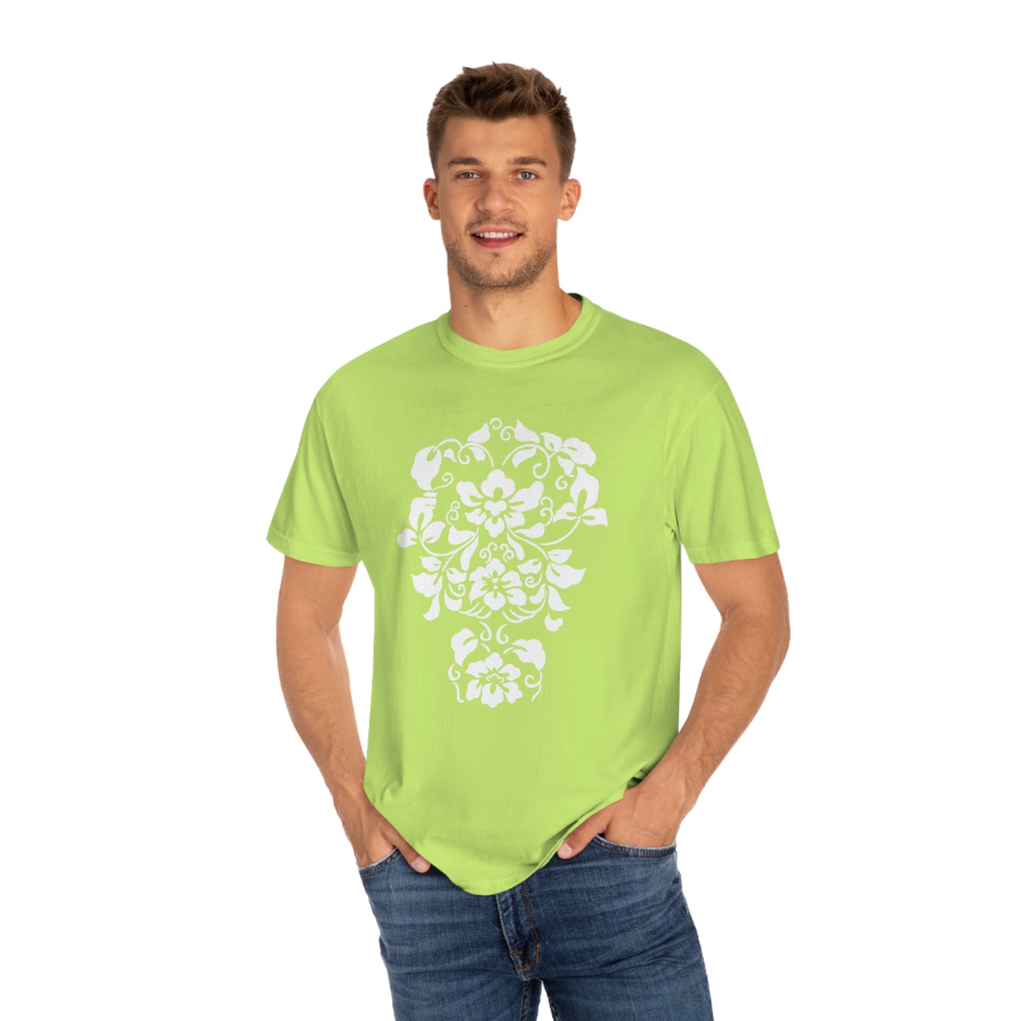 White Hibiscus Comfort Colors T-Shirt