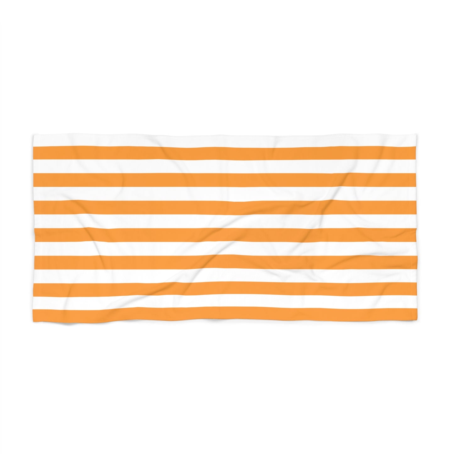 Orange and White Striped Beach Towel