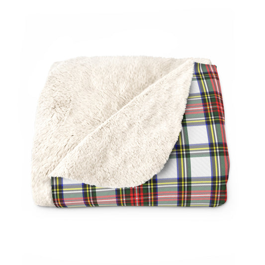 Stewart Plaid with Sherpa Back Throw