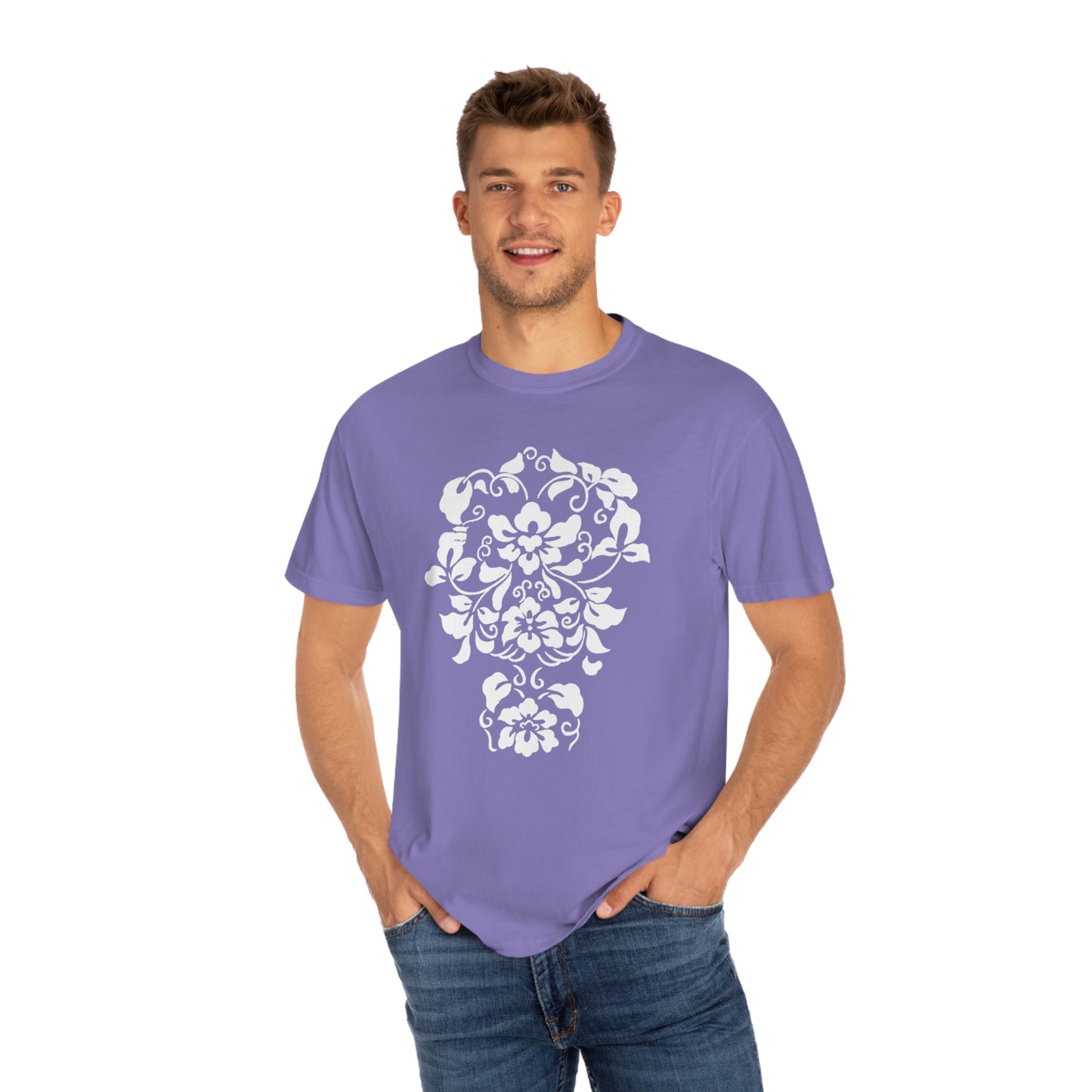 White Hibiscus Comfort Colors T-Shirt