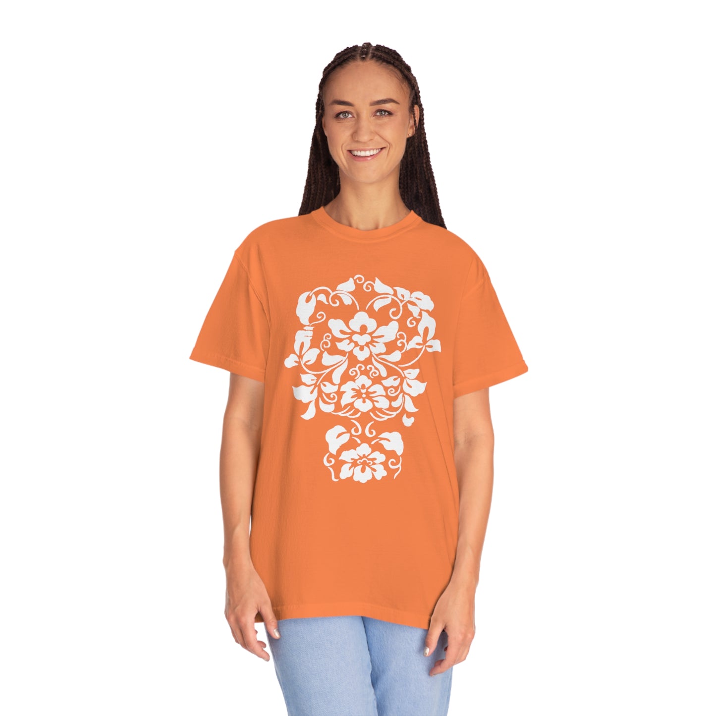 White Hibiscus Comfort Colors T-Shirt