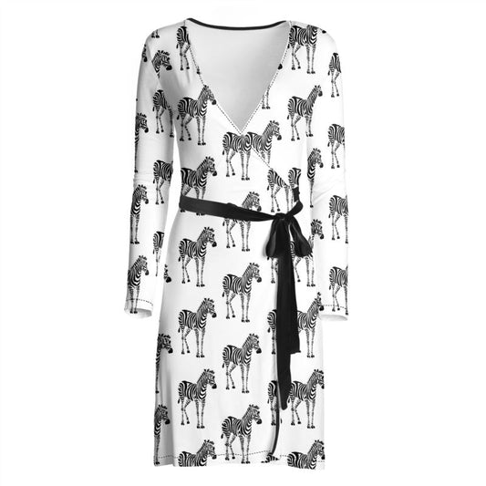 Zebra Print Wrap Dress