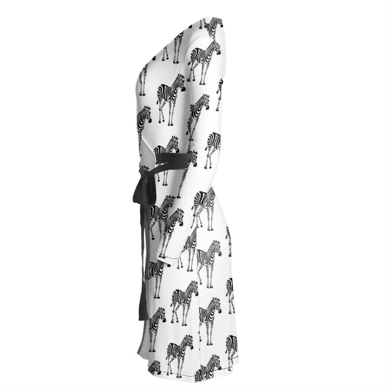 Zebra Print Wrap Dress