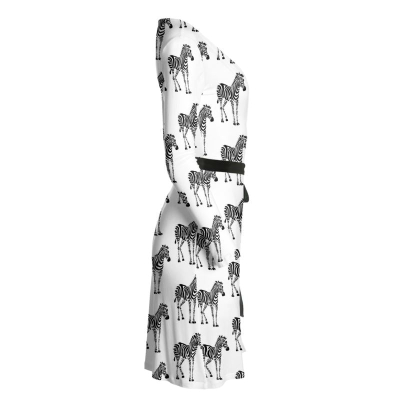 Zebra Print Wrap Dress