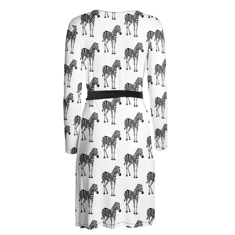 Zebra Print Wrap Dress