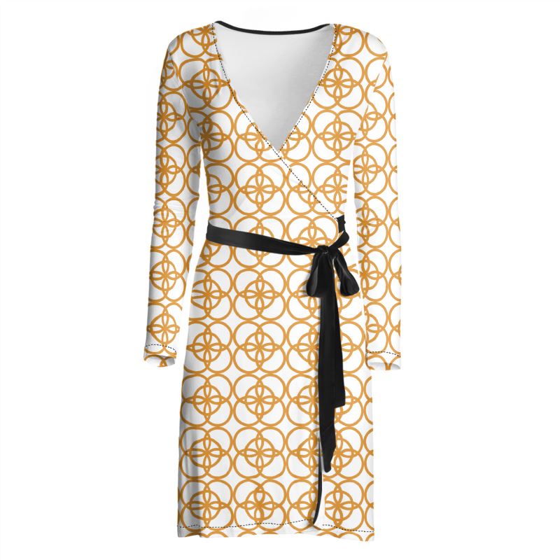 Golden Knot Wrap Dress