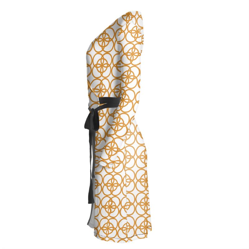 Golden Knot Wrap Dress