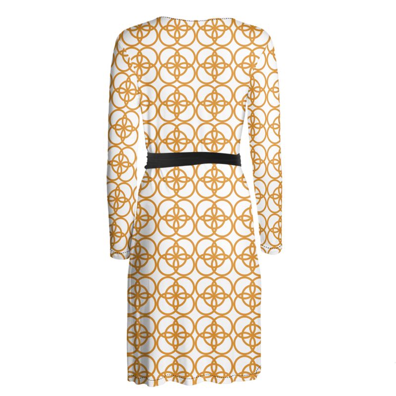 Golden Knot Wrap Dress