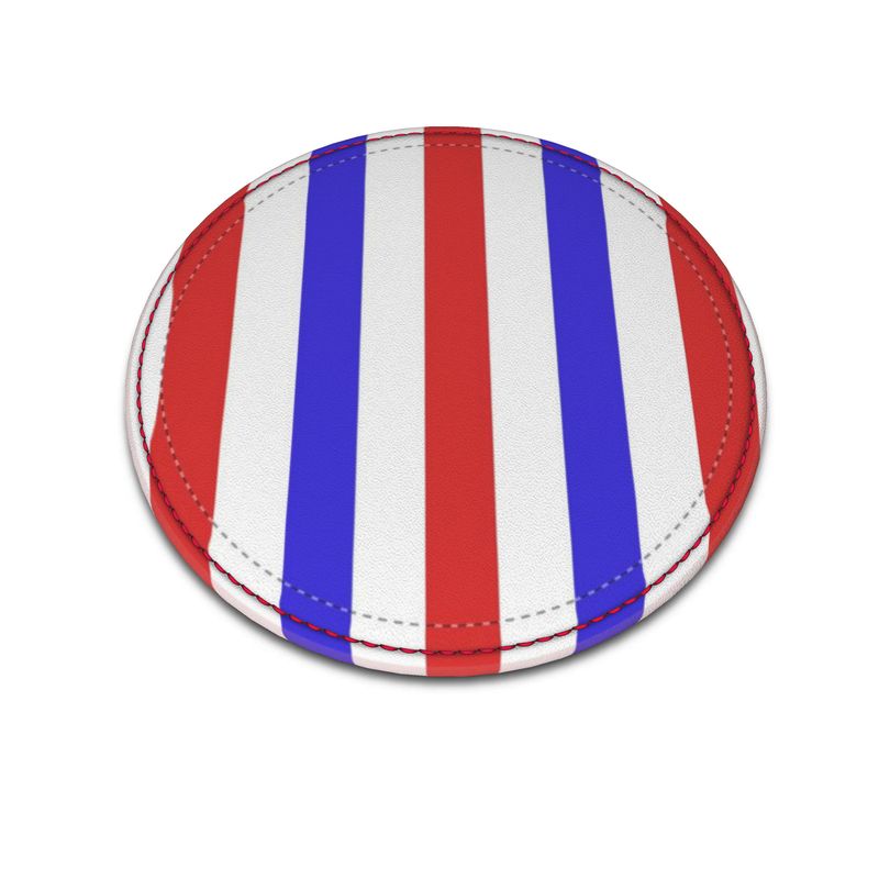 Red White and Blue Leather Coasters