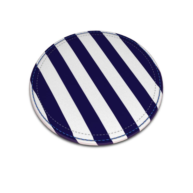 Navy Leather Coasters