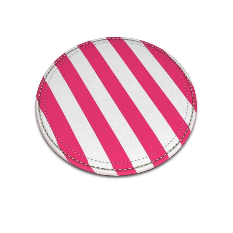 Pink Leather Coasters