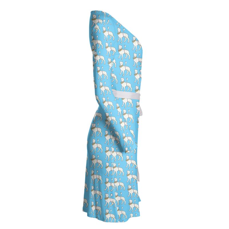 White Leopard with Crown Wrap Dress