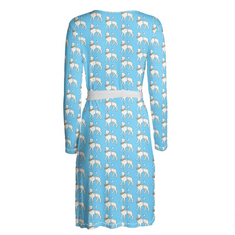 White Leopard with Crown Wrap Dress