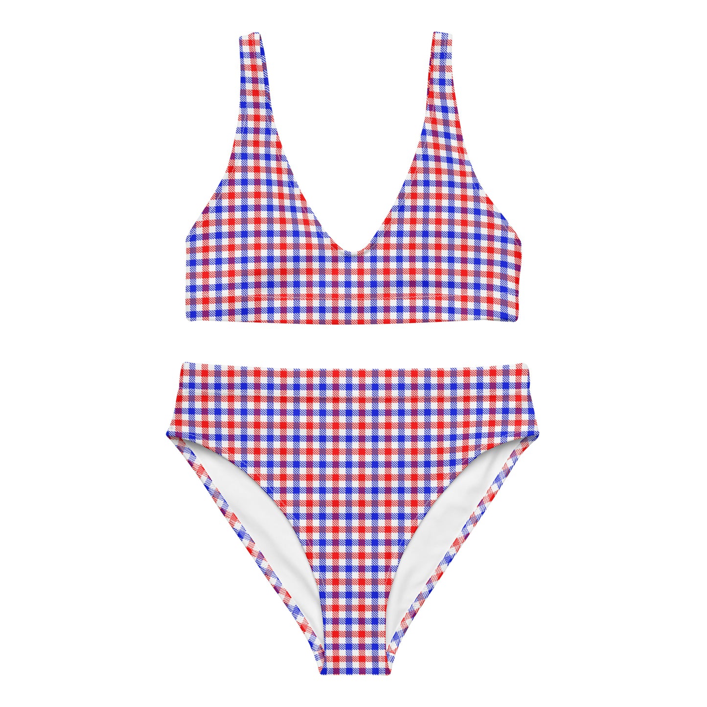 Red White Blue Houndstooth Bikini