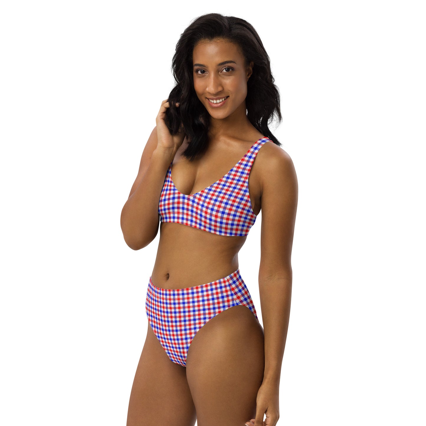 Red White Blue Houndstooth Bikini