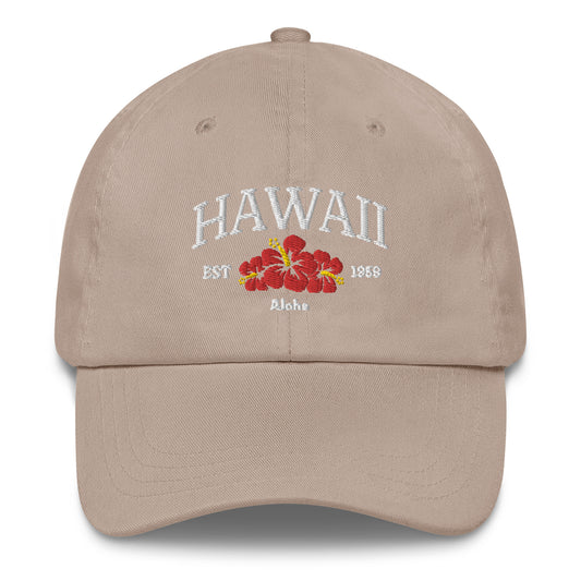 Hawaii White/Red Baseball Cap