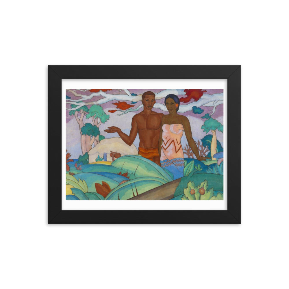 Hawaiian Boy and Girl Framed Print