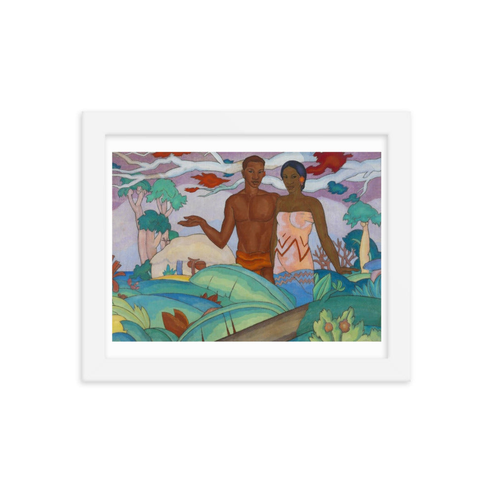 Hawaiian Boy and Girl Framed Print