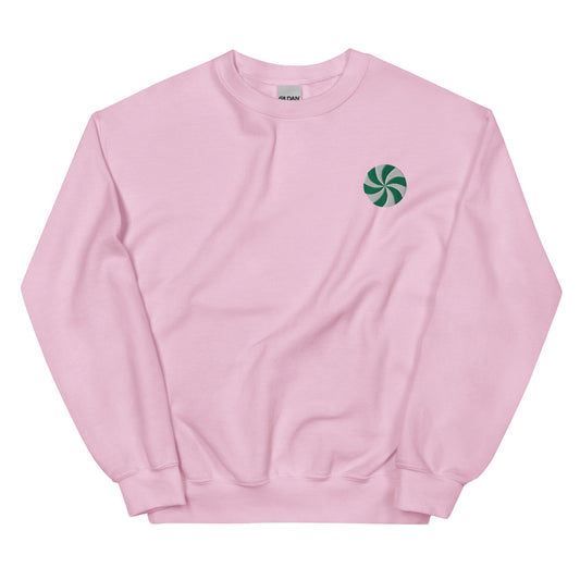 Green Peppermint Embroidered Sweatshirt