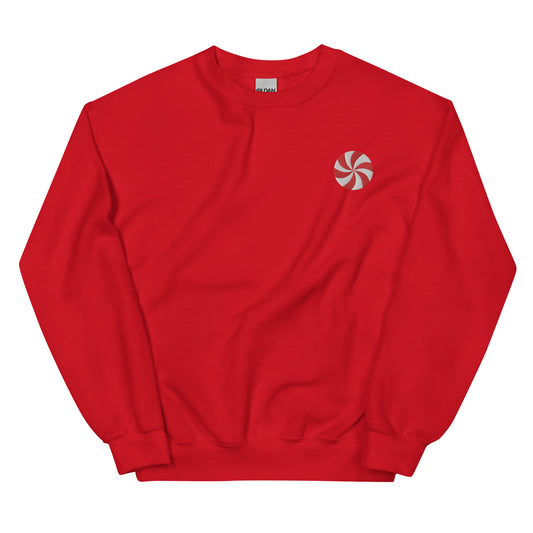 Red Peppermint Embroidered Sweatshirt