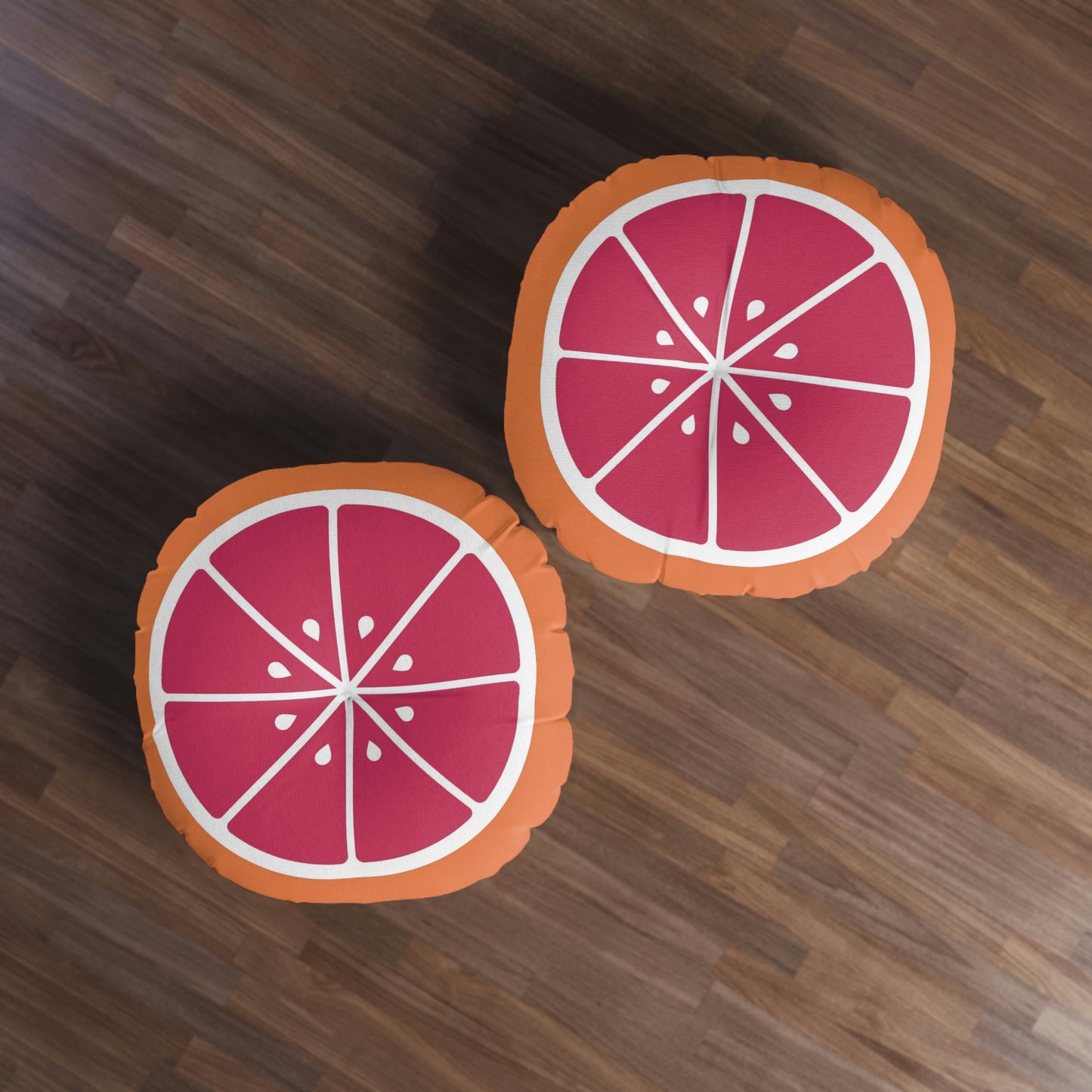 Grapefruit Slice Round Floor Pillow