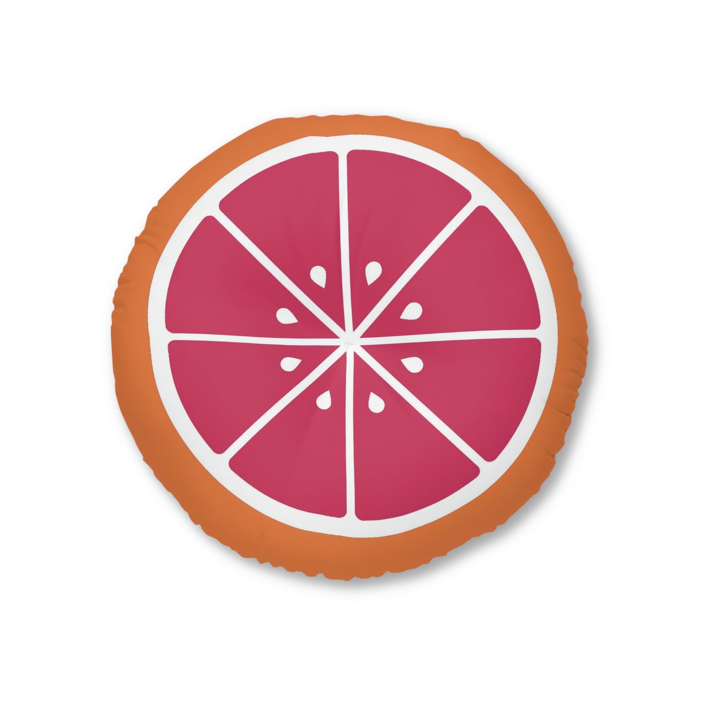 Grapefruit Slice Round Floor Pillow