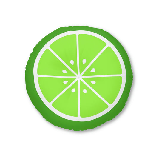 Lime Slice Round Floor Pillow