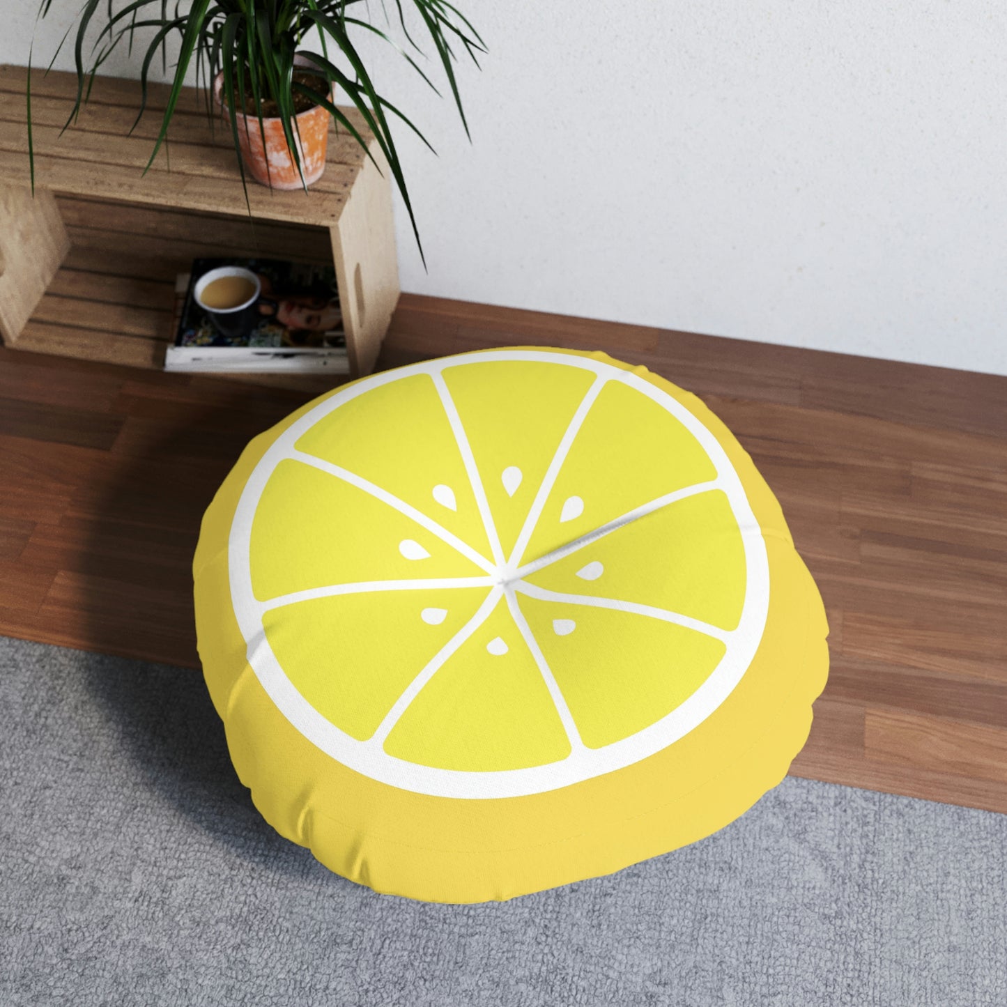 Lemon Slice Round Floor Pillow