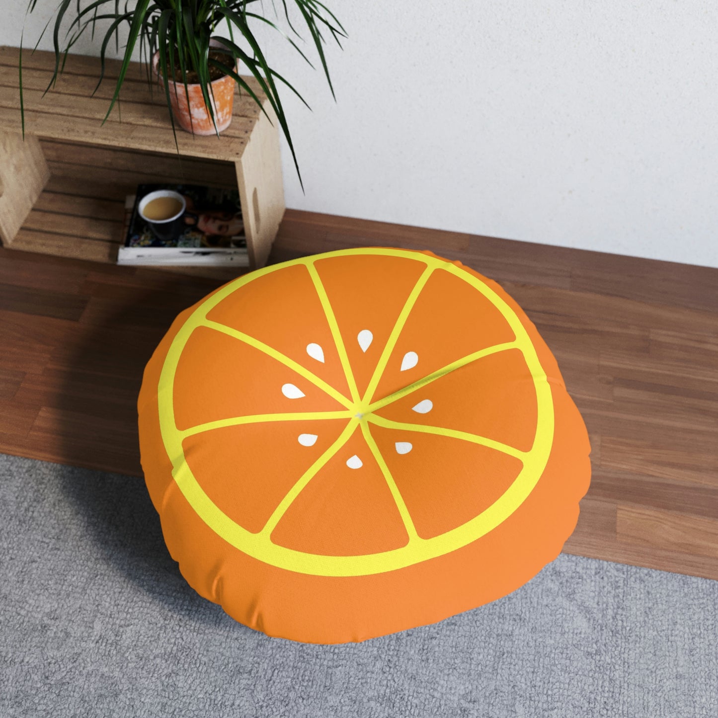 Orange Slice Round Floor Pillow