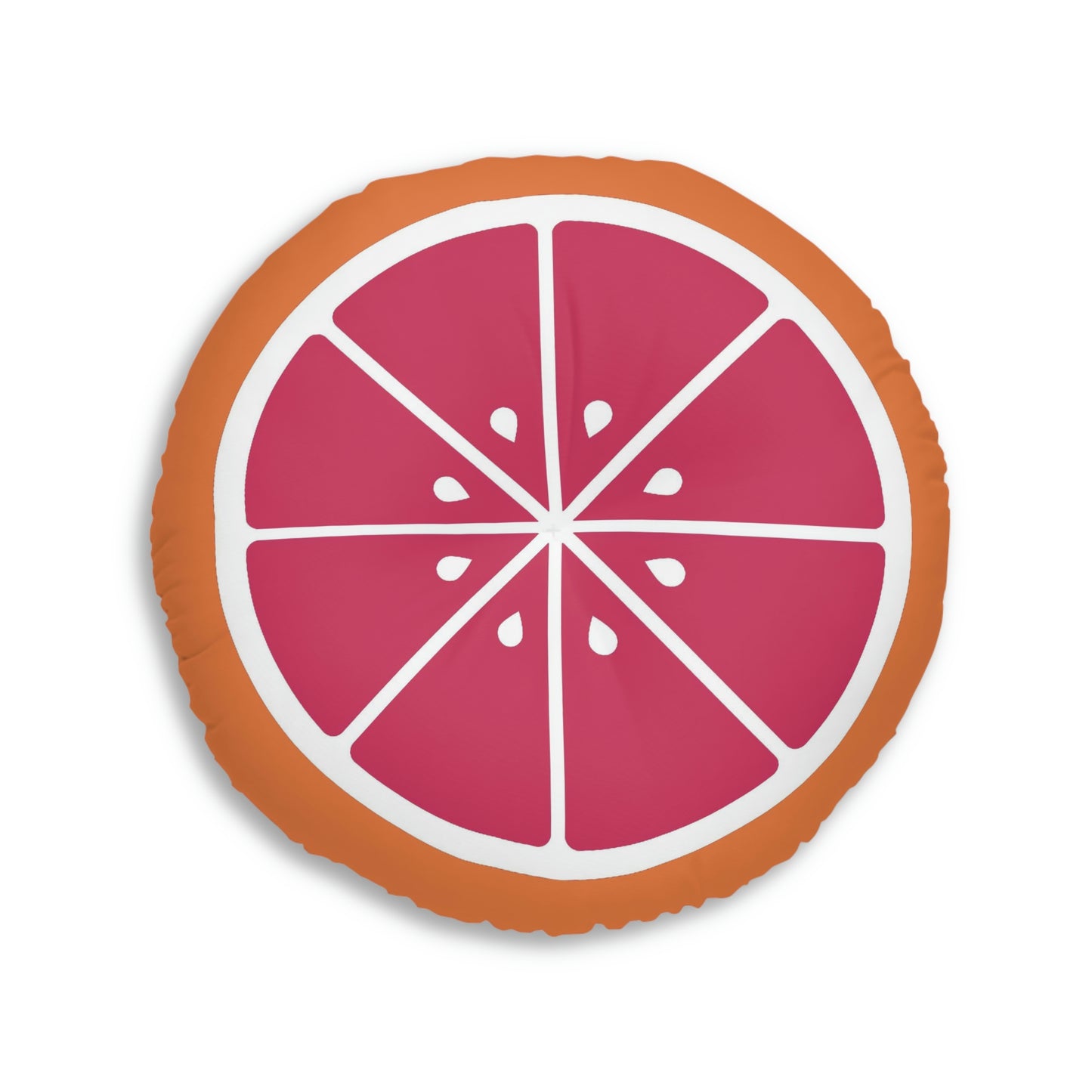 Grapefruit Slice Round Floor Pillow