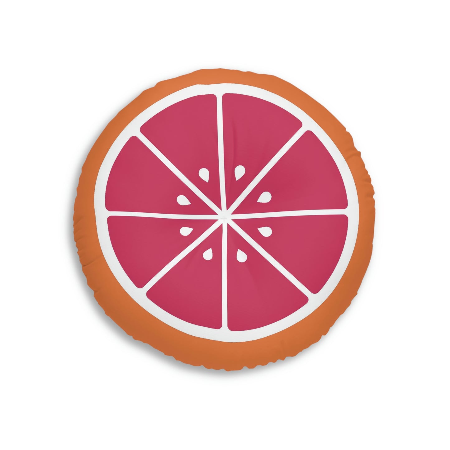 Grapefruit Slice Round Floor Pillow