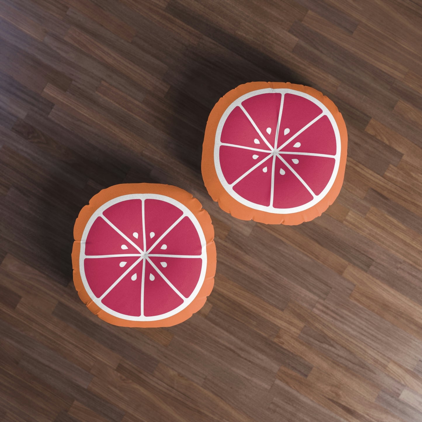 Grapefruit Slice Round Floor Pillow