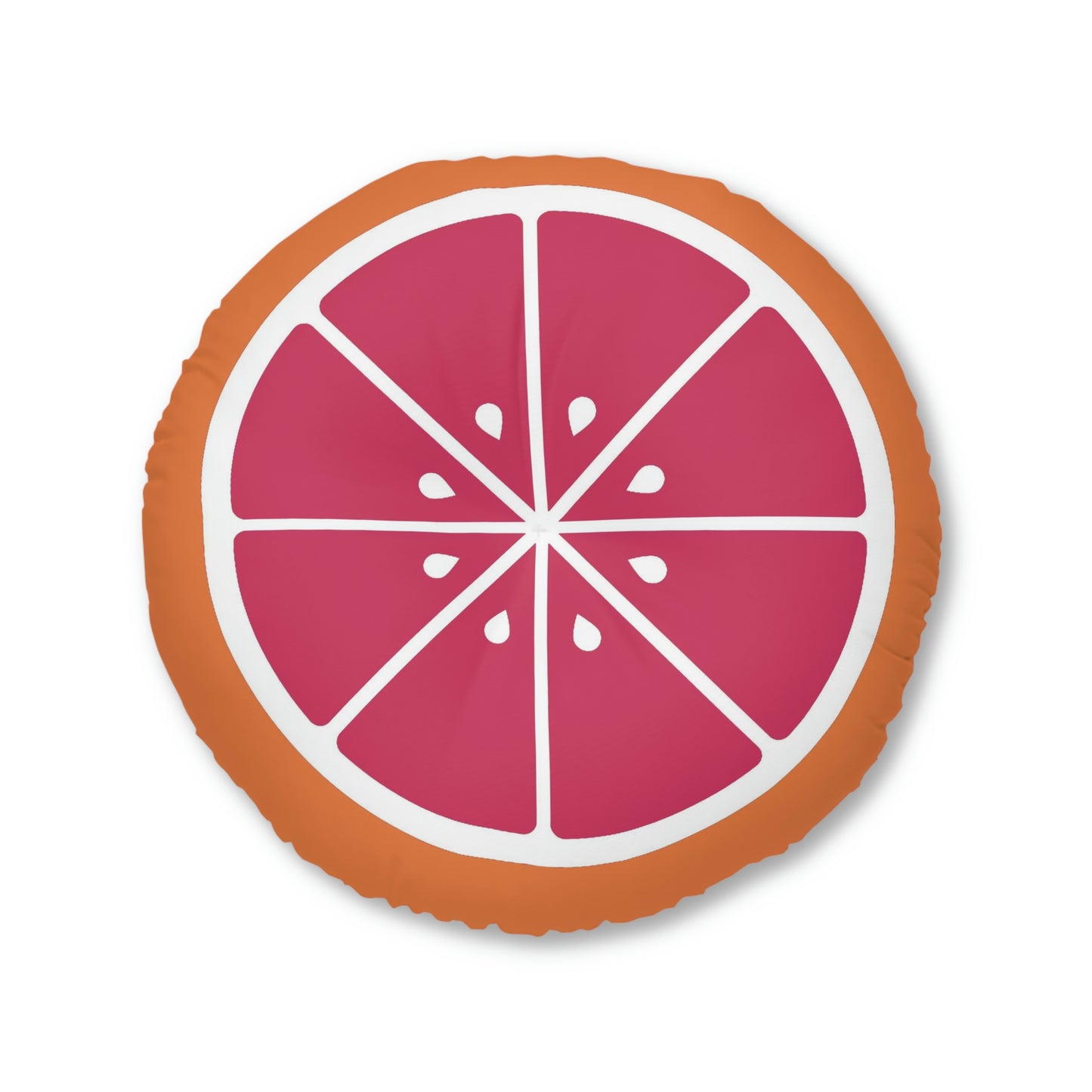 Grapefruit Slice Round Floor Pillow