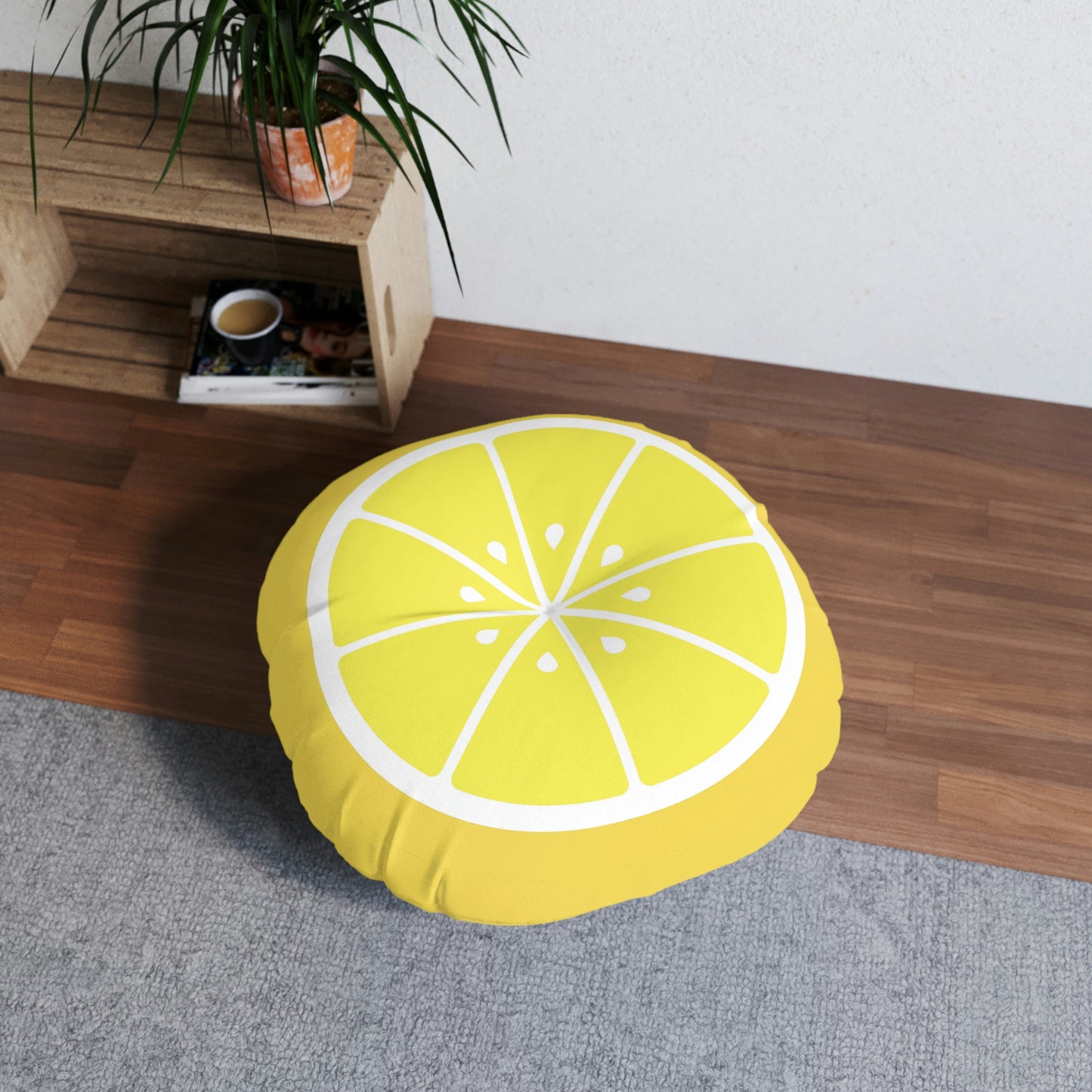 Lemon Slice Round Floor Pillow