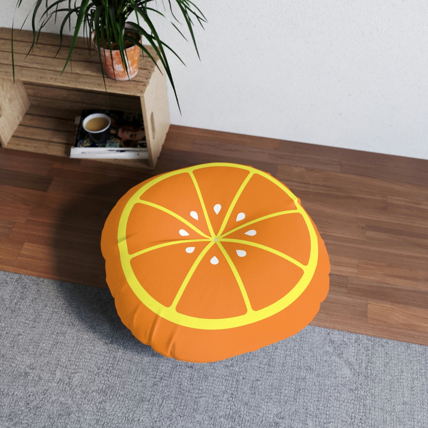 Orange Slice Round Floor Pillow