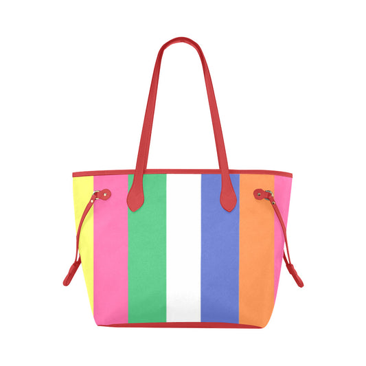 Retro Rainbow Striped Tote Bag